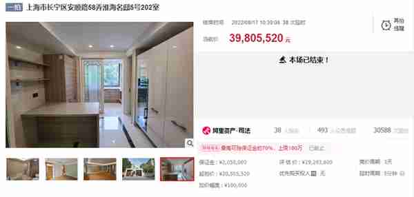上海一开发商名下5套房产被拍卖，总成交价高达2.069亿